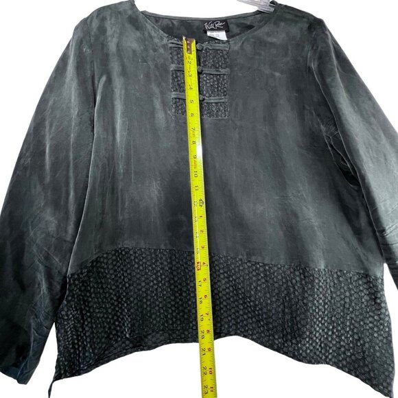 Vtg Wild Rose Midi Maxi Skirt Set 2 piece Womens 14 Gray Boho Rayon Textured USA - Picture 15 of 16